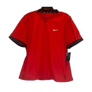 Nike Dri-Fit Women's SS Softball Woven Wind Shirt Red Size L& XL AV6696-657